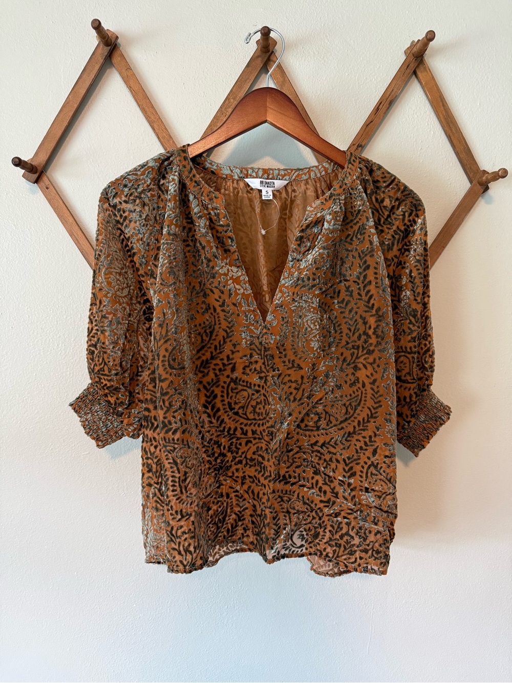 Gold and Green Blouse